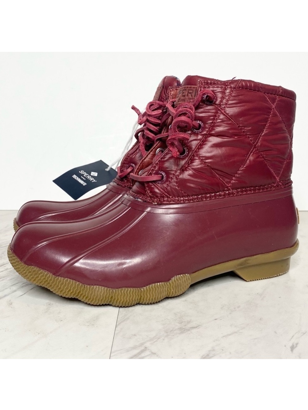 New! Sperry Saltwater Water Resistant Red Duck Boot